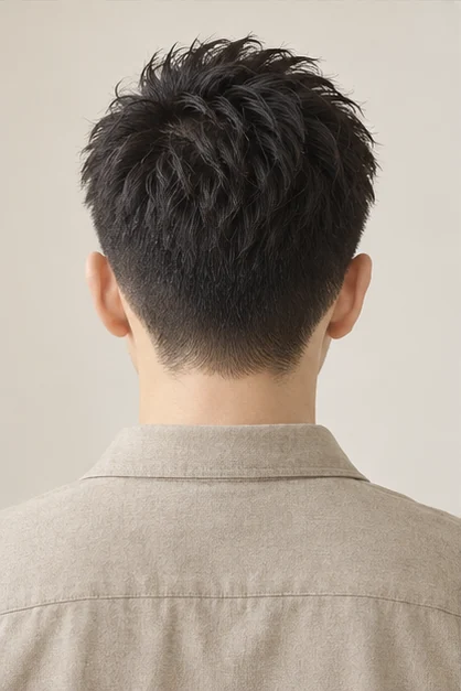 すっきりしたショートを後ろから見た生成イメージ